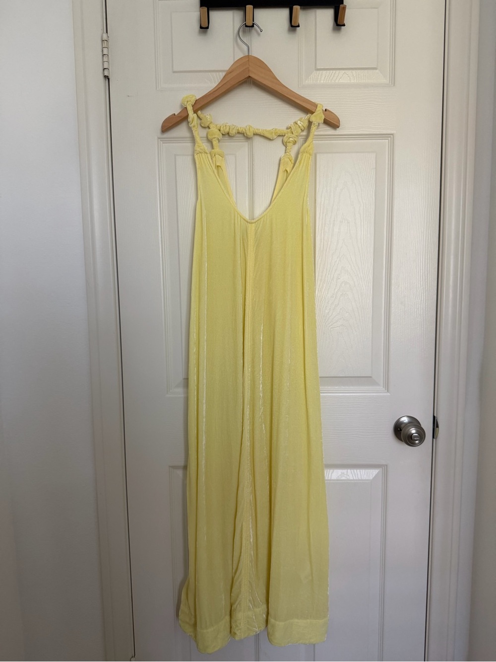 GANNI Yellow Ruched Strap Dress Size 32 Oversized Fit